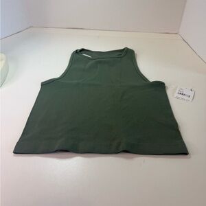 Intimately by Free People Army Green Ribbed Tank Top